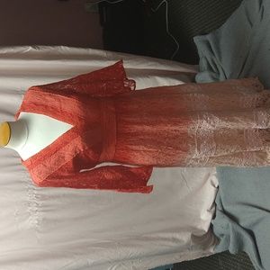 Boho ombre, tea length dress.